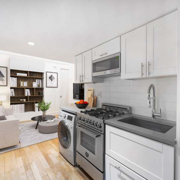 Luxury compact studio kitchen at 210-220 E. 22nd Street in New York, New York