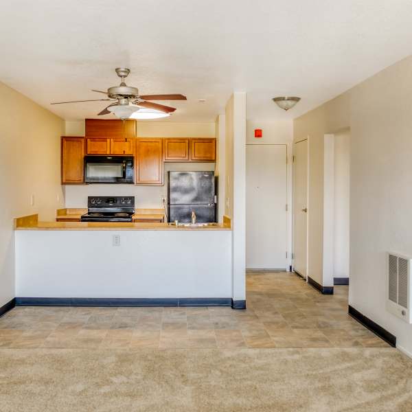 Model living space at Piedmont in Oakland, California