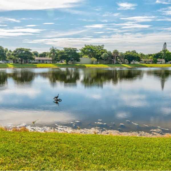 Large pond on property at Oakland Hills in Margate, Florida