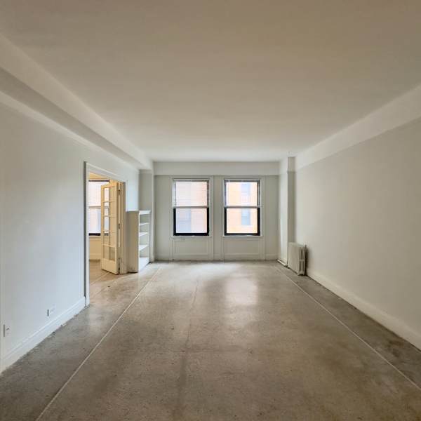 Living room space at Detroit Living in Detroit, Michigan