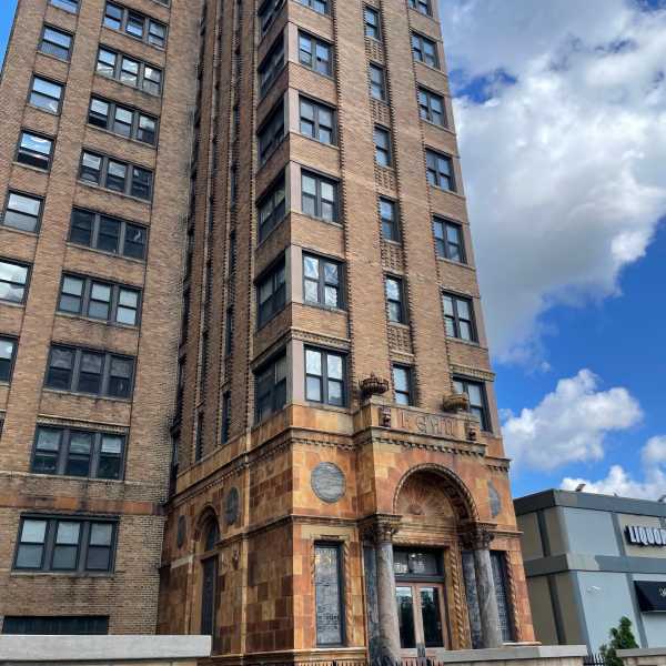 Beautiful building exterior at Detroit Living in Detroit, Michigan