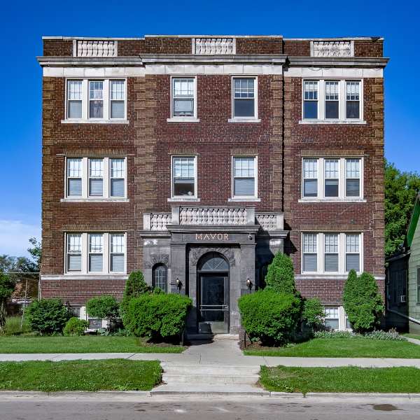 Exterior building at Detroit Living in Detroit, Michigan