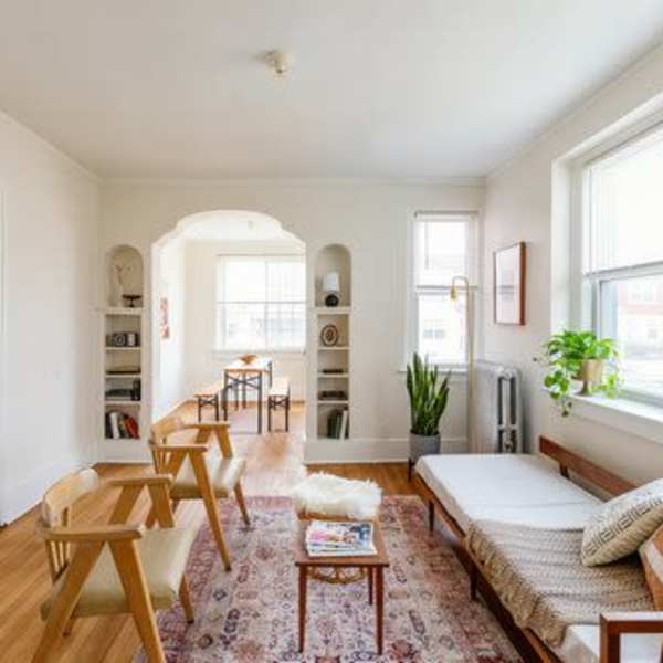 Bright Living room at Detroit Living in Detroit, Michigan