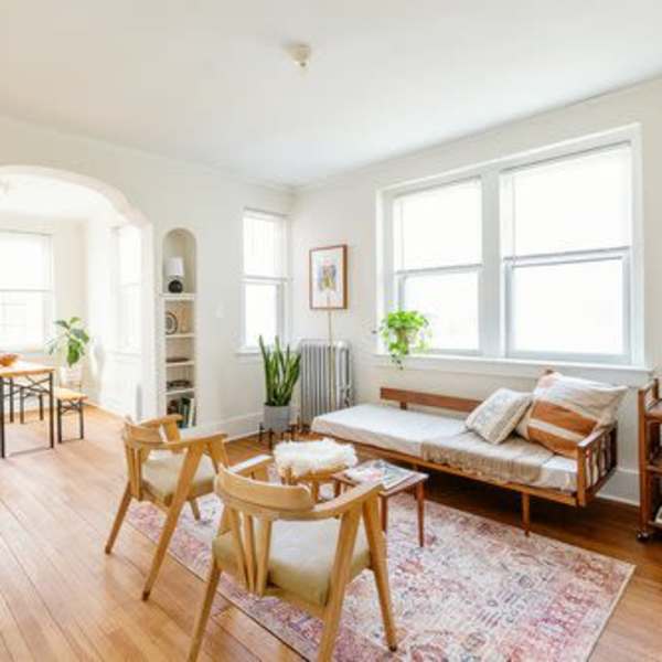 Spacious living room at Detroit Living in Detroit,Michigan