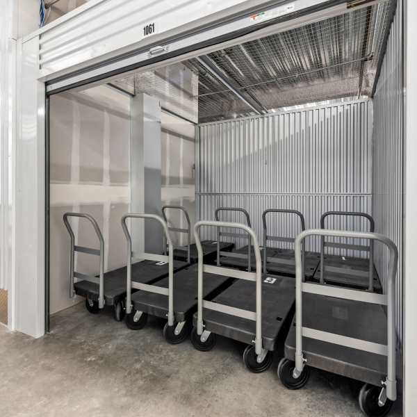 Indoor storage units at StorQuest Self Storage in El Cajon, California