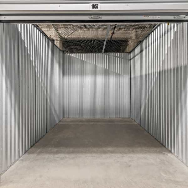 Inside a large storage unit at StorQuest Self Storage in El Cajon, California