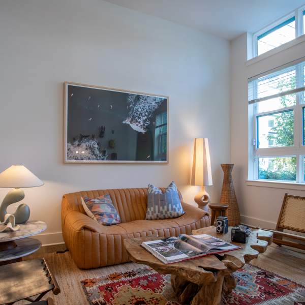 Living room at St. Albans Lofts in Raleigh, North Carolina
