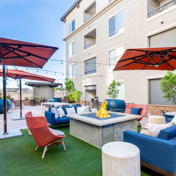 Person swimming underwater in the pool at The Pointe at Warner Center in Woodland Hills, California