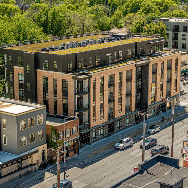 Aerial view of Vicino Apartments.