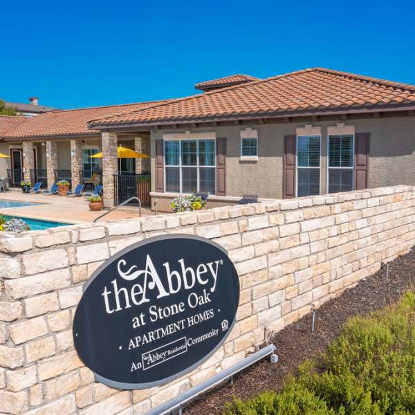 Signage at The Abbey at Stone Oak in San Antonio, Texas 