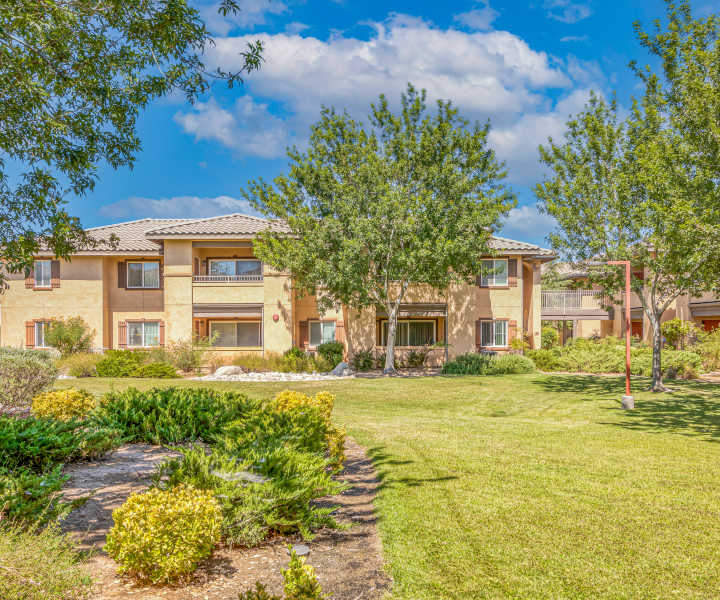Exterior and stairs of units at Village at Hesperia in Hesperia, California