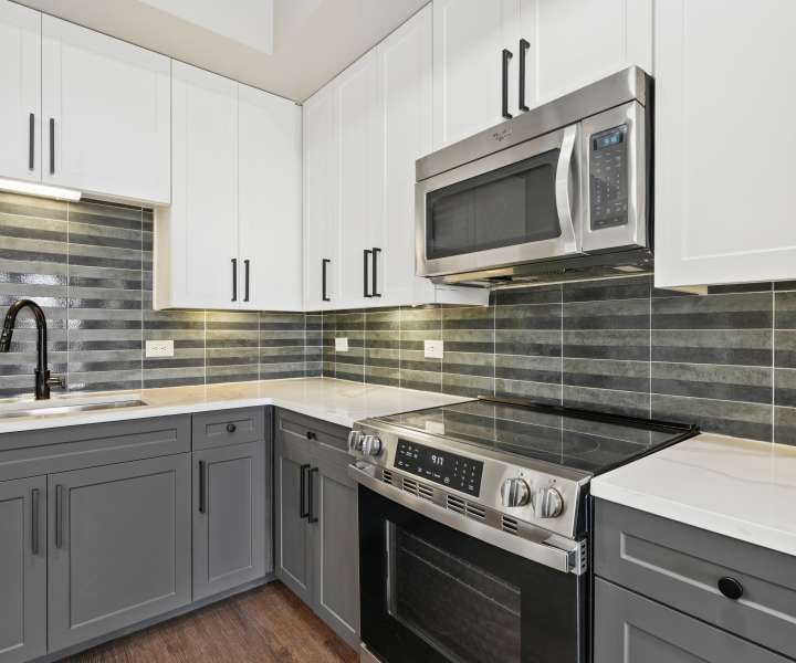 Kitchen details at Hollings Post Oak in Houston, Texas