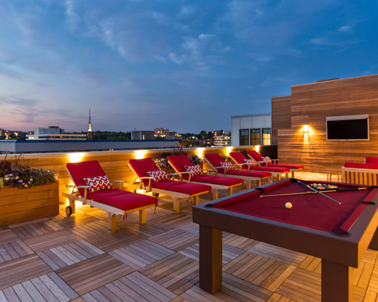 Modern private balcony at The Verano in Stamford, Connecticut