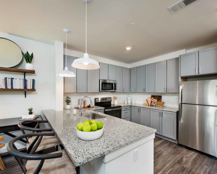 Well-decorated living space in model home at The Barrett in Marietta, Georgia