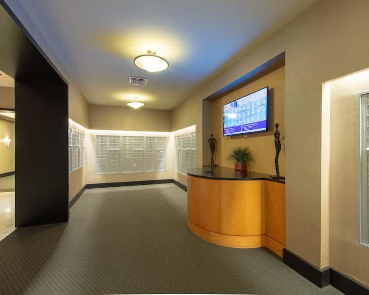 Indoor mailboxes at The Eden in Baltimore, Maryland