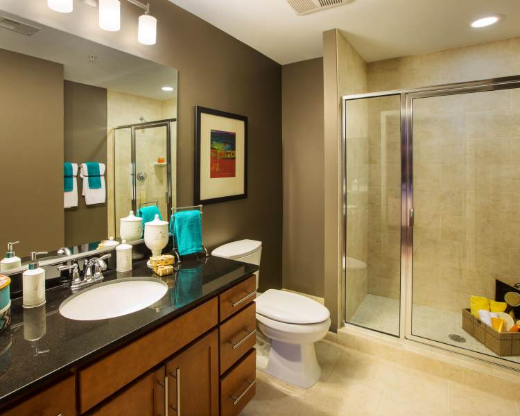 Bathroom with great lighting at 2001 Clarendon BLVD in Arlington, Virginia