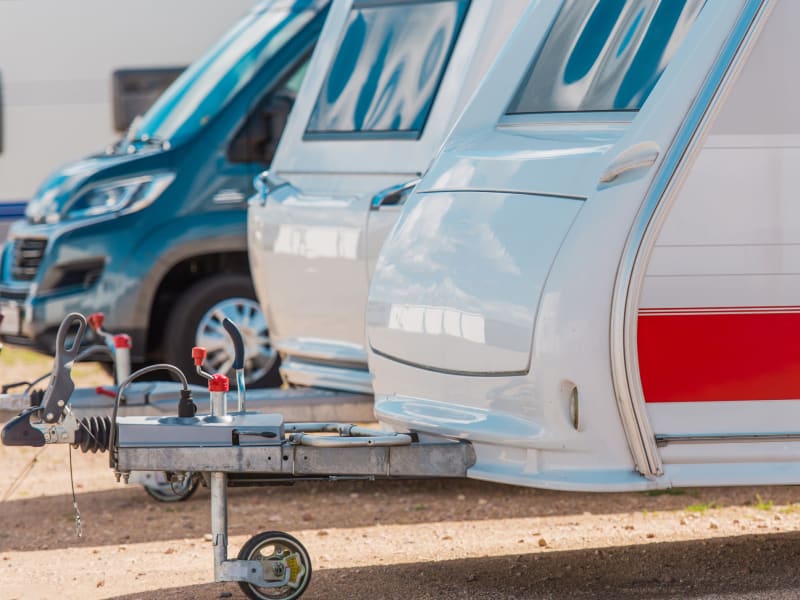 Outdoor RVs parked at 603 Storage - Lee in Lee, New Hampshire
