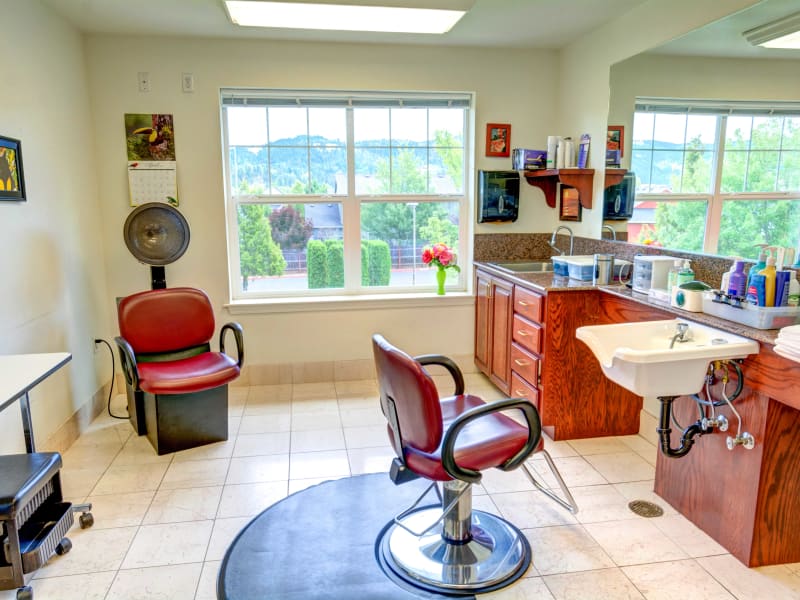 Beauty salon at Hawks Ridge Assisted Living in Hood River, Oregon