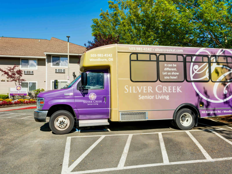 Shuttle van at Silver Creek Senior Living in Woodburn, Oregon