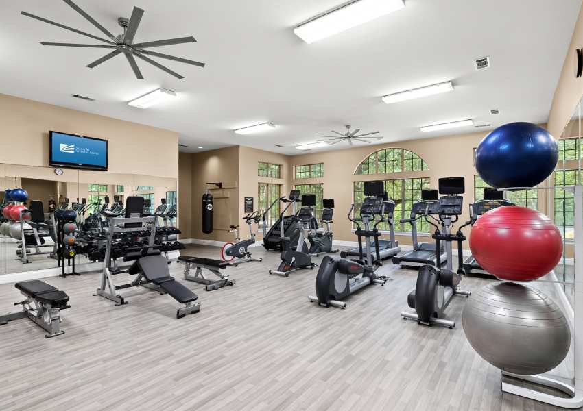 The fitness center at Villas of Vista Del Norte