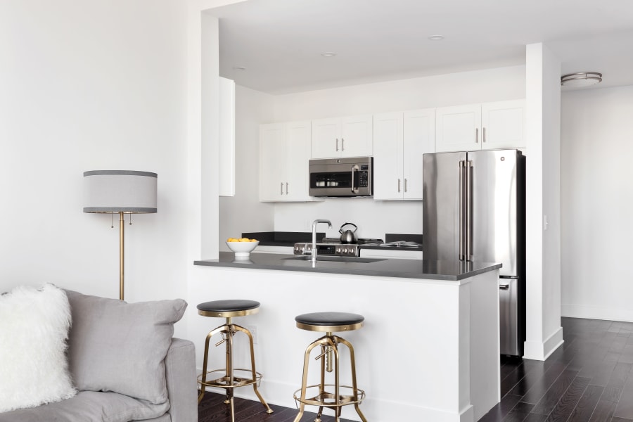 Luxurious kitchen at Trump Bay Street in Jersey City, New Jersey