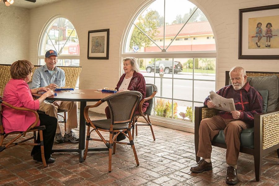 Community lounge at The Commons at Woodland Hills in Woodland Hills, California