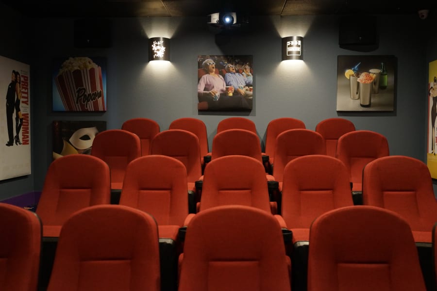 Onsite movie theater at Casa Del Rio Senior Living in Peoria, Arizona