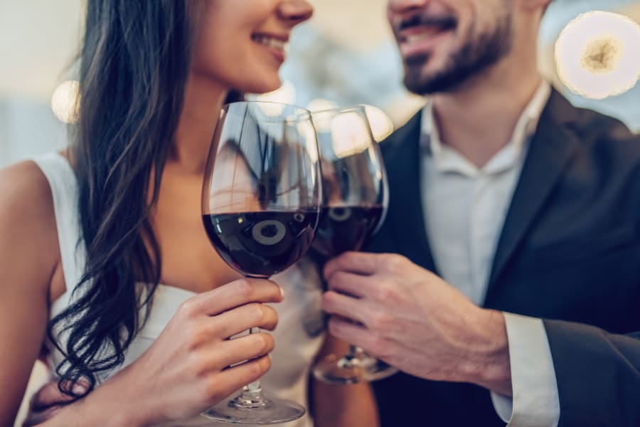 Resident couple out for a meal on date night near Waterstone Fremont in Fremont, California