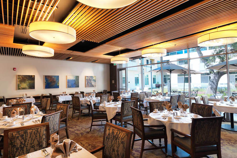 Dining room at The Avant in Palo Alto, California.