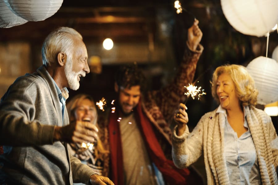 Family celebrating at The Townhomes at BlueBonnet Trails in Waxahachie, Texas
