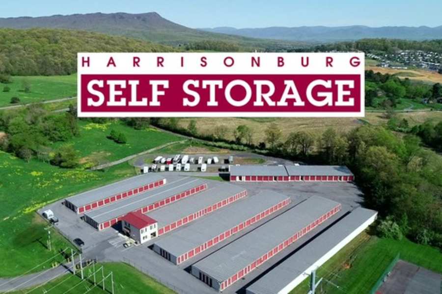 Aerial view of exterior units at Harrisonburg Self Storage in Harrisonburg, Virginia