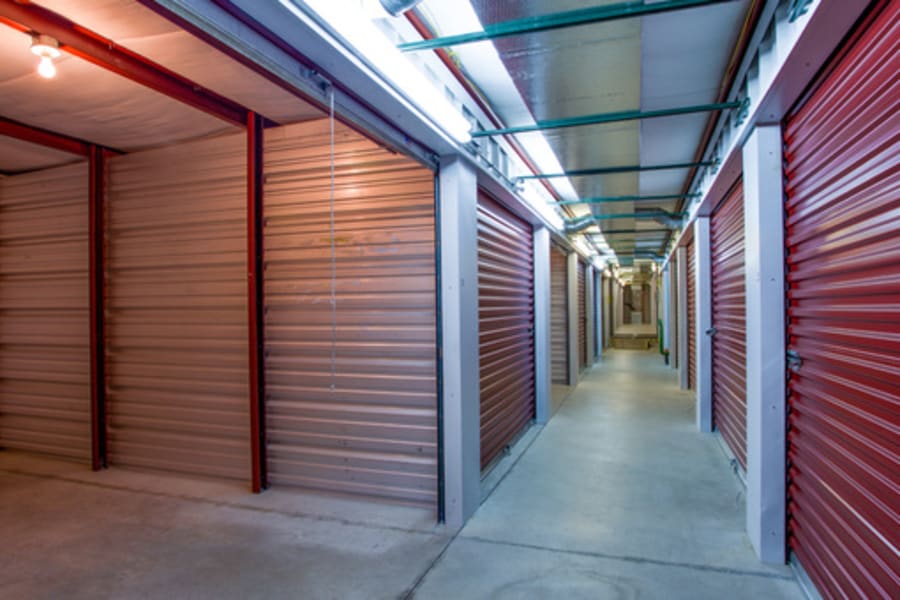 Exterior of drive-up units at Salisbury Route 50 Self Storage in Salisbury, Maryland