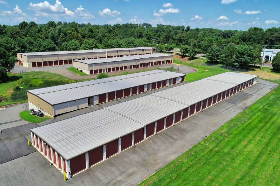 An aerial view of Warrenton Mini Storage in Warrenton, Virginia