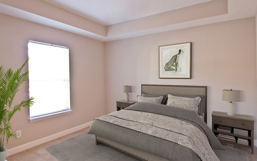 Model bedroom at The Overlook at Golden Hills in Lexington, South Carolina