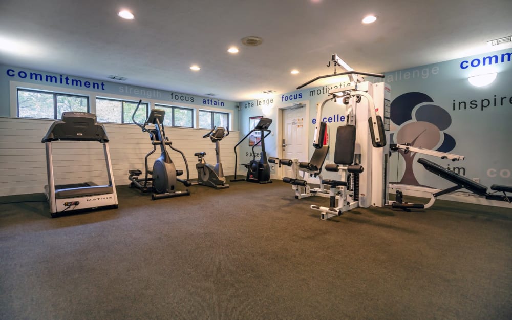 Well-equipped fitness center with cardio equipment at Parkside at Castleton Square in Indianapolis, Indiana
