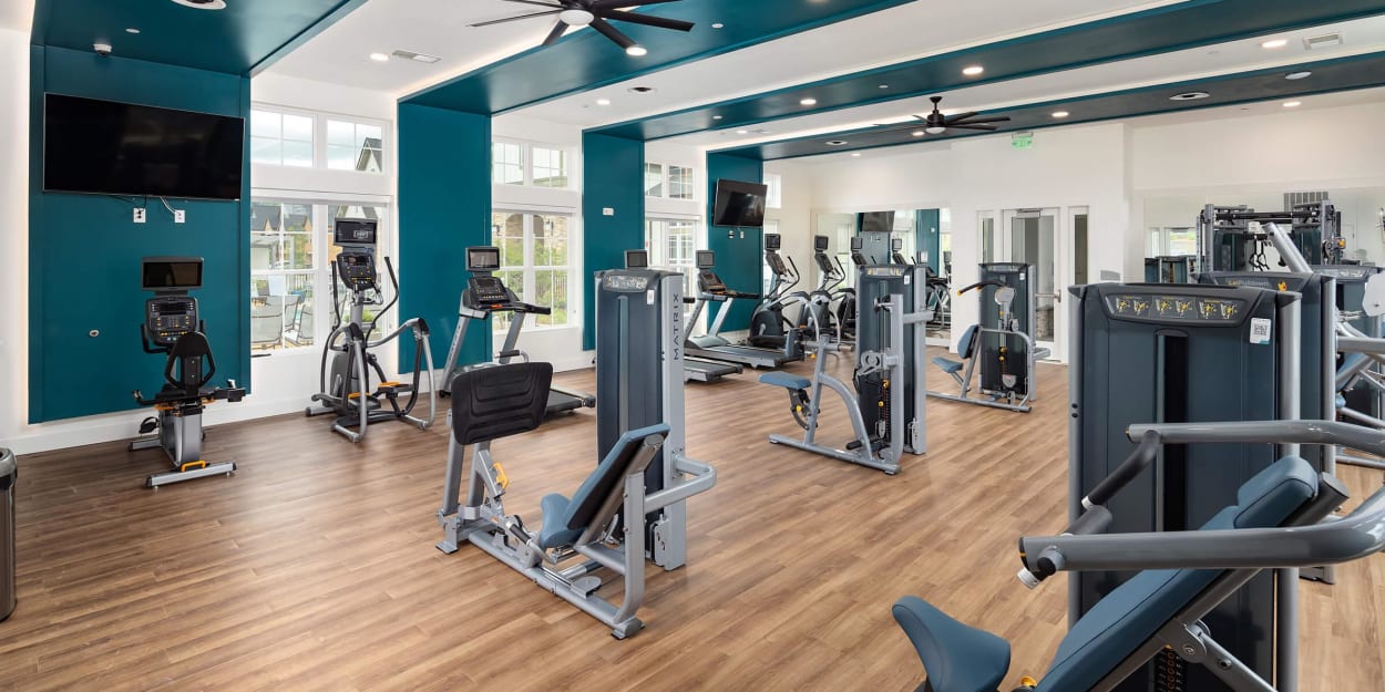 Inside the fitness center at Mandolin at Stream Valley in Franklin, Tennessee