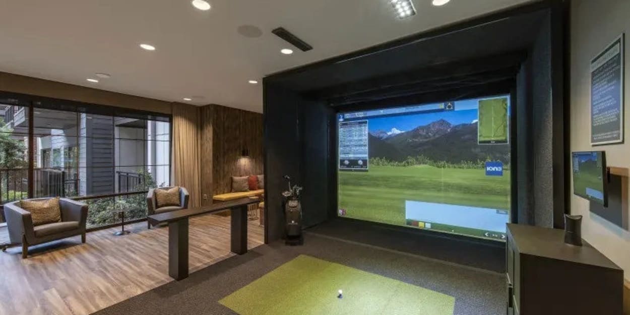 Golf simulator at The Register in Richardson, Texas