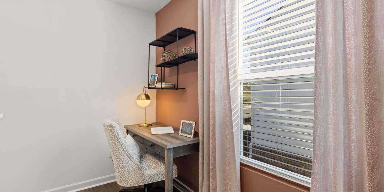 A bedroom desk at The Lakes at Statham in Statham, Georgia