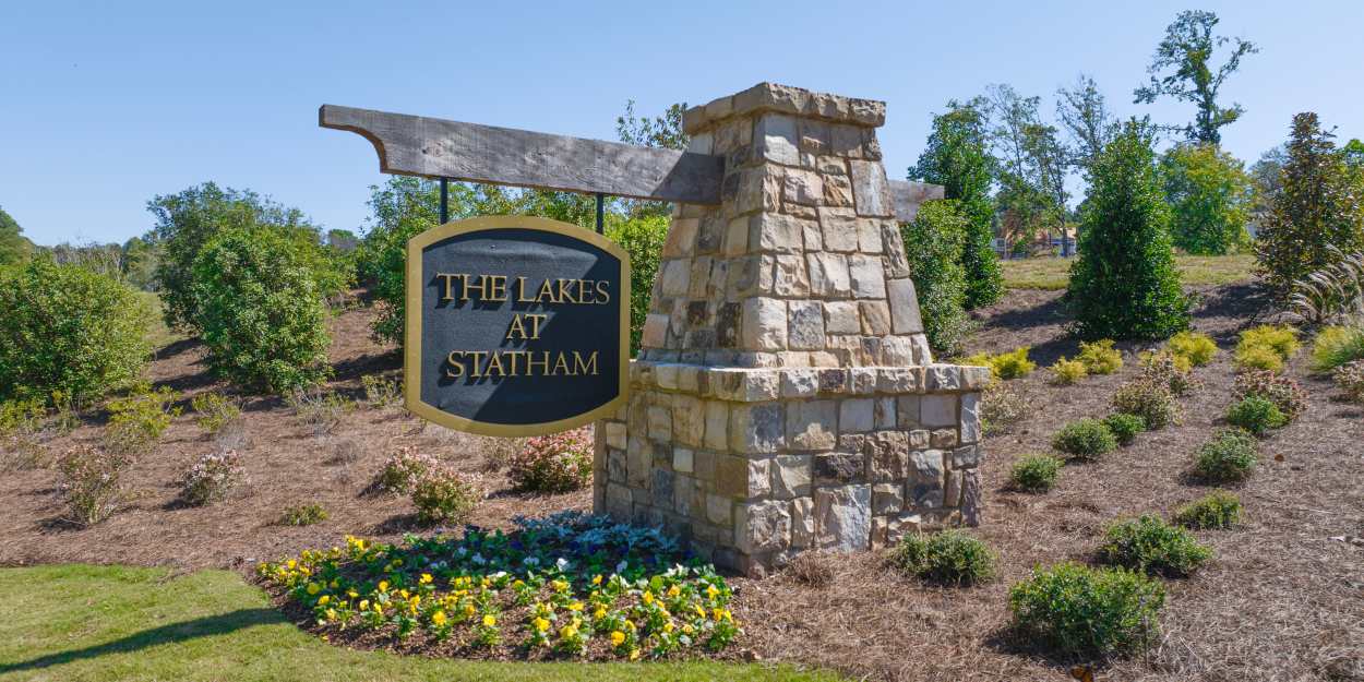 Community sign at The Lakes at Statham in Statham, Georgia