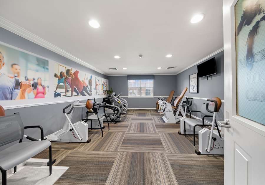 Fitness center at Waltonwood Royal Oak in Royal Oak, MI