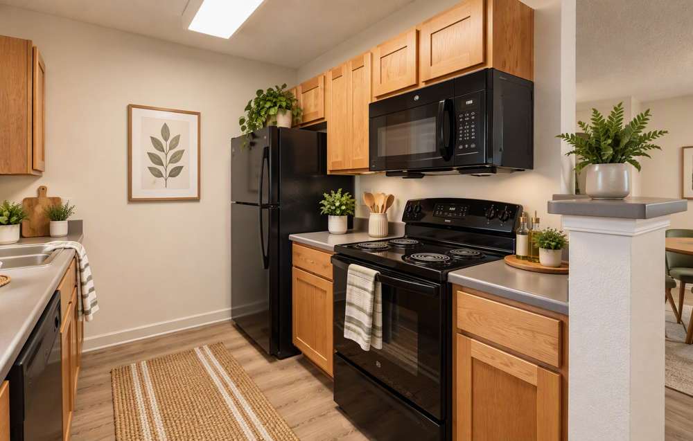 Kitchen at Meadowbrook Plaza in Houston, Texas