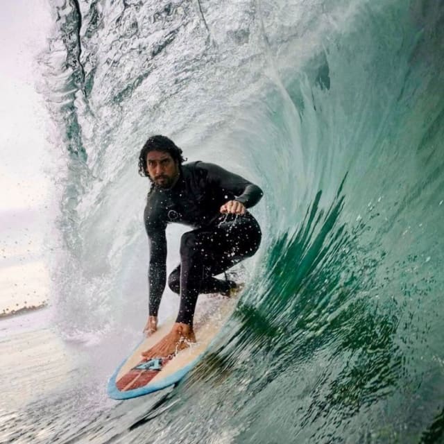 Man riding a wave