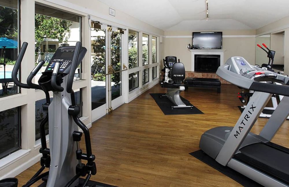 fitness center at Central Park Apartments in Sunnyvale, California
