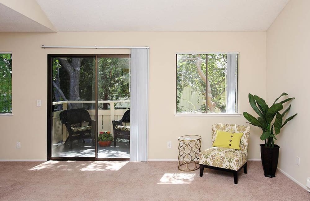 sliding door to patio at Central Park Apartments in Sunnyvale, California