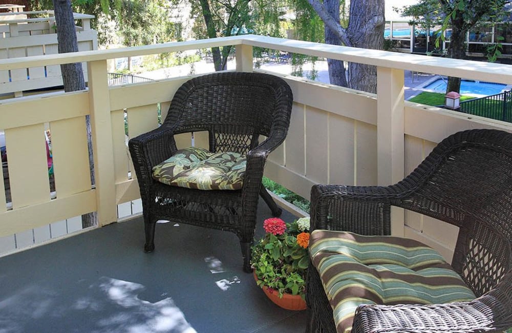private balcony at Central Park Apartments in Sunnyvale, California