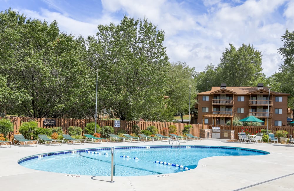 Swimming pool at Riverwind Apartment Homes in Spartanburg, South Carolina.