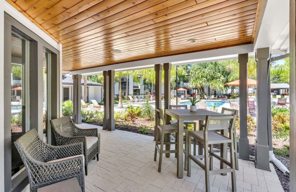 A private patio at The Braxton in Palm Bay, Florida