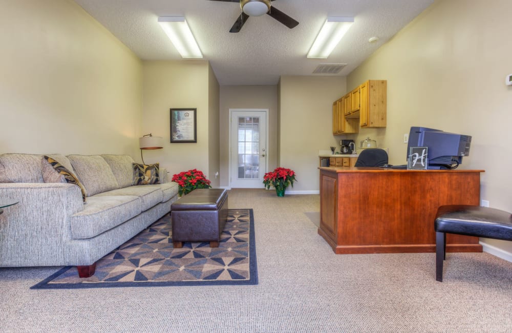 Interior of the leasing office at Highland Ridge Apartment Homes in High Point, North Carolina