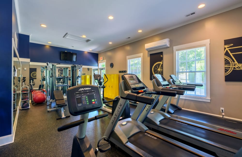 Fitness center at Christopher Wren Apartments & Townhomes in Wexford, Pennsylvania