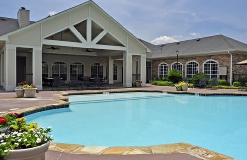 Swimming pool at River Walk Apartment Homes in Shreveport, Louisiana.